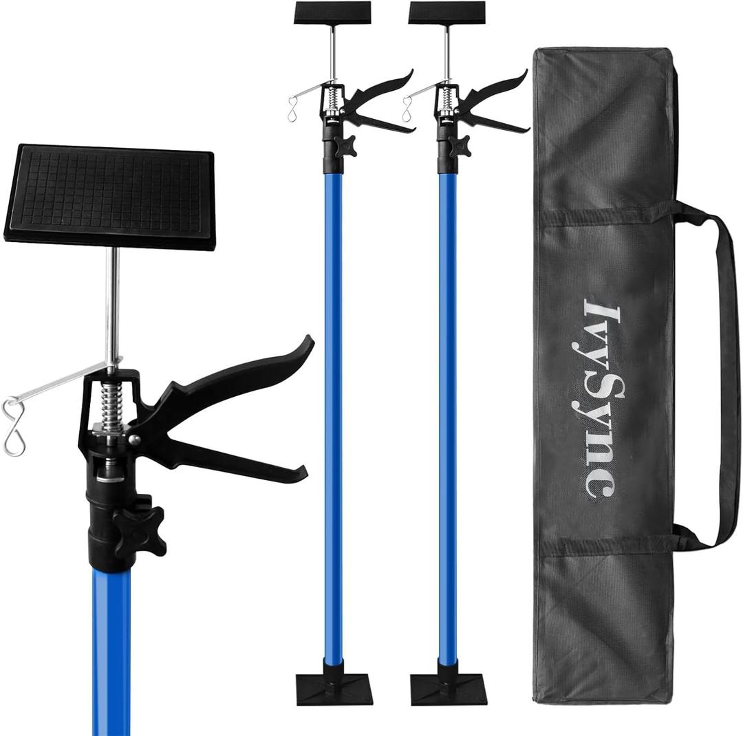 Cabinet Jack for Installing CabinetAdjustable 3rd Hand Support Pole Extend from 45 to 114 inches,Premium Steel Cabinet Lift Jack Support up to 154 lbs2 Pack with Storage Bag (Dodger Blue)
