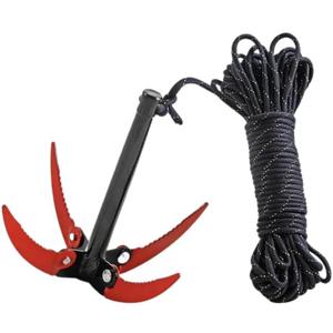 Outdoors Grappling Hook Survival Tool with Rope Folding Boats Anchor Sturdy Durable for Folding Grass Cutter Grass Cutter Water Grass Remover Fishing Water Grass Puller with
