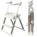 Boon Pivot Toddler Tower Kids Kitchen Step Stool - Folding Step Stool for Bathroom Sink or Kitchen Counter - CPC Certification - White - Ages 18 Months to 4 Years