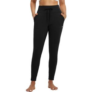 baleaf Women's Fleece Lined Leggings-Fit Joggers Winter Lounge Pants with Pockets Thermal Warm Sweatpants Casual (X-Large, Black)