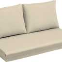 Arden Outdoor Loveseat Cushion Set, 48 x 24, Water Repellent, Fade Resistant, Cushion Set for Couch, Bench, and Swing, Tan Leala