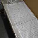 Metal Pegboard Display Stand 2 x 4.9 Feet, Adjustable Height with 40 Peg Board Hooks and Wheels, pegboard Display Rack, Craft Display Rack, Retail Display Rack, Garage Peg Board, Pegboard (White)