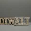 Ganeen 2 Pcs Wooden Diwali Light up Letters 6.3 Inch LED Long Marquee Light up Letters Diwali Decor Mandir Decoration for Indian Hindu Pooja Room Puja Party Festival Gifts