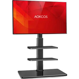 Floor TV Stand for 32-65" TVs, Swivel TV Mount Stand with Tilting, 8 Level Height Adjustable Tall TV Base Stand for Living Room/Bedroom, Holds up to 88 lbs, MAX VESA 400x400mm