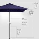 TOPSAIL 4.9ft Mini Square Patio Umbrella, Fade Resistant Outdoor Table Umbrella with Crank Lift, UV 50+ Waterproof, Small Umbrella for Deck, Balcony, Garden, Backyard & Market (Navy)