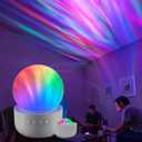 Enbrighten Aurora Crystal-Ball Galaxy Projector  Space, Nebula & Star Night Light with Northern Lights Effect  Tabletop Light for Bedroom, Playroom, Game Room & Parties (76044) (Gray - Aurora Wave)