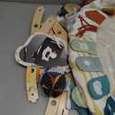 Blissful Diary Baby Play Gym & Activity Mat, 5 Developmental Zones Wooden Tummy Time Mat with 5 Detachable Sensory Toys for Motor Skills & Sensory Development, Baby Essentials Shower Gift (Gray Round)