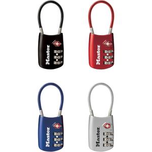 Master Lock Set Your Own Combination TSA Approved Luggage Lock, Travel Zipper Padlock is Perfect for Suitcases, Bags, or Backpacks, 4 Pack, Color 4688EC4