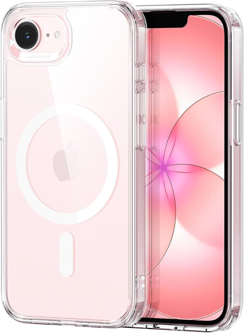ESR for iPhone 17e/iPhone 16e Case, Compatible with MagSafe, Shockproof Military-Grade Protection, Scratch-Resistant Back, Magnetic Phone Case for iPhone 17e/iPhone 16e, Classic Hybrid Case, Clear