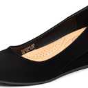 Trary Women's Wedges Heels for Women Pumps Round Toe Mid Heels Comfortable Closed Toe Dressy Shoes Women Pumps Wedge Shoes for Wedding Work Office Party 8