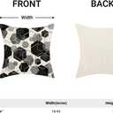 Boho Black Pillow Covers 18x18 Inch Abstract Black Gold Geometric Throw Pillow Covers Set of 2 Modern Art Pillow Cases Outdoor Decor for Living Room Bedroom Linen Square Cushion