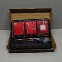 Partsam 2Pcs LED Triple Tail Lights 45 LEDs, Rectangle Vertical or Horizontal Mount LED Trailer Camper RV Tail Lights Stop Turn Tail Backup Reverse Lights Taillights w/Black Base - Red/Clear Lens