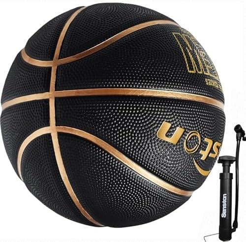 Senston 27.5‘’/29.5'' Basketball Outdoor Indoor Rubber Basketball Ball for Kids/Adult Official Size 5/7 Basket Ball with Pump