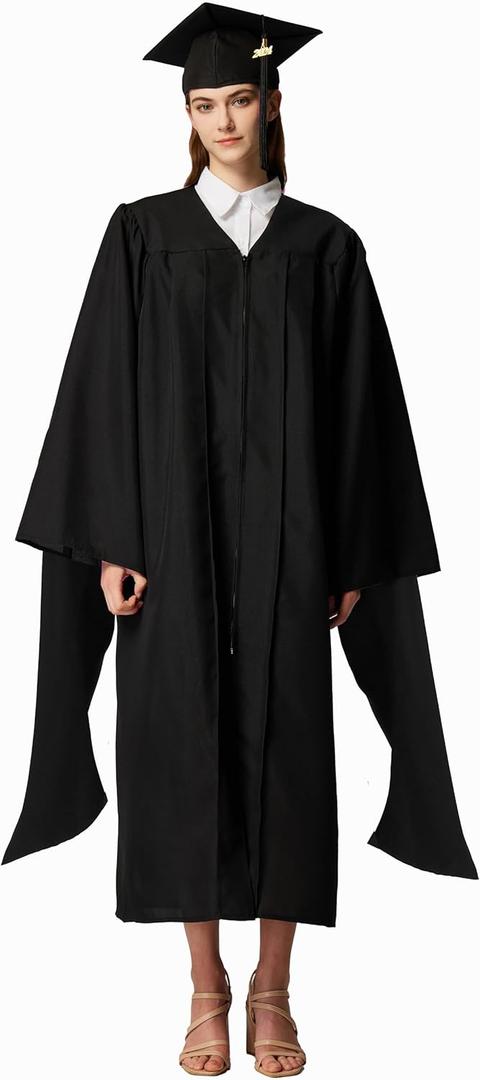 MyGradDay Graduation Master Cap and Gown Master Regalia with Black 2025 Tassel Package (51"(5'6"-5'8")