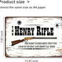 The Henry Rifle Decor Vintage Metal Tin Sign,Winchester Hunting Wall Art Rustic Tin Signs Metal Poster for Home Farmhouse Bar Cafe Pub Garage Man Cave Room 12 x 8 Inch