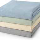 david's kids 4 Pack Baby Muslin Swaddle Blankets 47" x 47", 100% Cotton Swaddle Wrap for Boys Girls, Ultra Soft Breathable Receiving Blanket for Newborns, Dusty Blue & Sage Green & White Cap & Grey