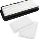 Cab Air Filter Kit,T1855-71600 Air Filter,6A671-75090 Filter Element Replacement for Kubota Tractor SVL75-2C/75C/90-2C/90CFilter and Replacement