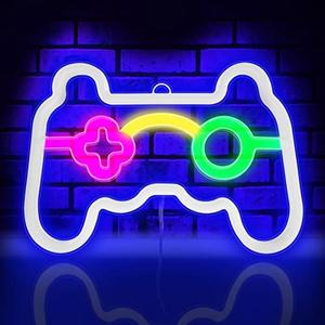 Neon Sign, Gamepad Shape Led Neon Light Wall Gaming Room Decoration, Neon Light Sign Gamer Gift for Teen Boys Game Decor Bedroom, Gamer Console Neon Lights for Children Game Room Interior Decoration