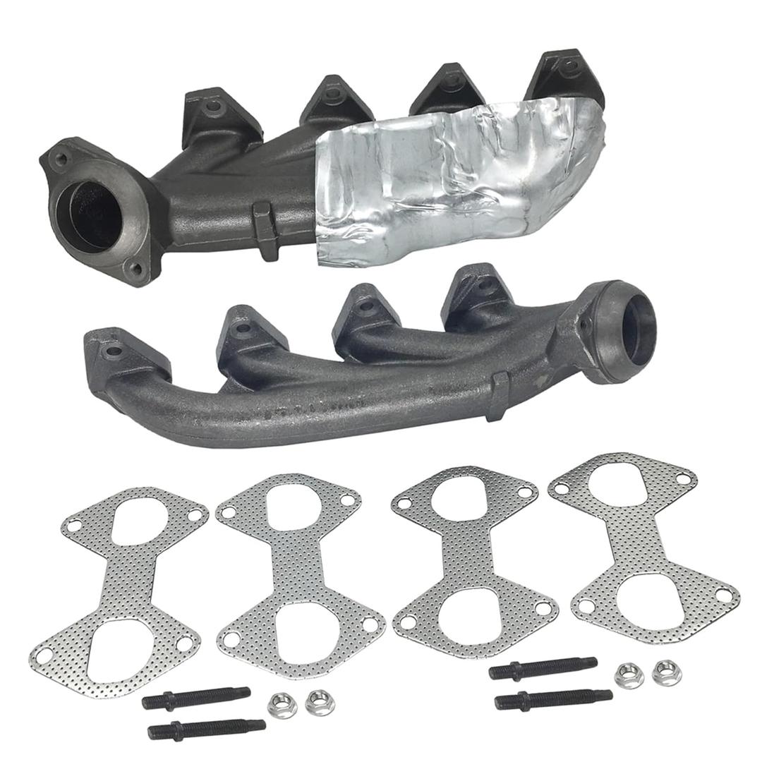 2PCs of Left & Right Side LH RH Exhaust Manifold & Gasket Kit Compatible with 2004-2014 Ford Expedition F-150 Lincoln Mark LT Navigator Replace for 674-695 7L1Z9431A 674-694 3L3Z9431CA