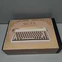 YUNZII QL75 Wireless Typewriter Hot Swap Retro Mechanical Keyboard,Punk Round Keycaps,RGB Backlit QMK/VIA Programmable, Multi-Device Keyboard with 2.4GHz/Type-C/BT5.0 (White, Cocoa Cream V2 Switch)