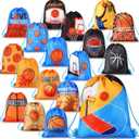 Boao 18 Pcs Basketball Party Favor Drawstring Bags Basketball Gift Bag 10 x 12 Inch Sports Travel Goodie Treat Snack Candy Present 18 Styles Backpack for Sports Gym Team Workout Supplies