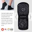 Hylaea Pilates Socks for Hospital, Barre, Non Slip Yoga Socks with Grip for Women & Men, Ankle Cut, Cushioned, Anti skid, Home Slipper Socks, Black, Small-Medium