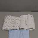 American Baby Company 3 Pack 100% Natural Cotton Fitted Mini Crib Sheets 38" x 24" - Soft & Breathable Small Nesting Portable Sheets, Fits Pack N Play Mattresses, Blue Star/Zigzag, for Boys & Girls