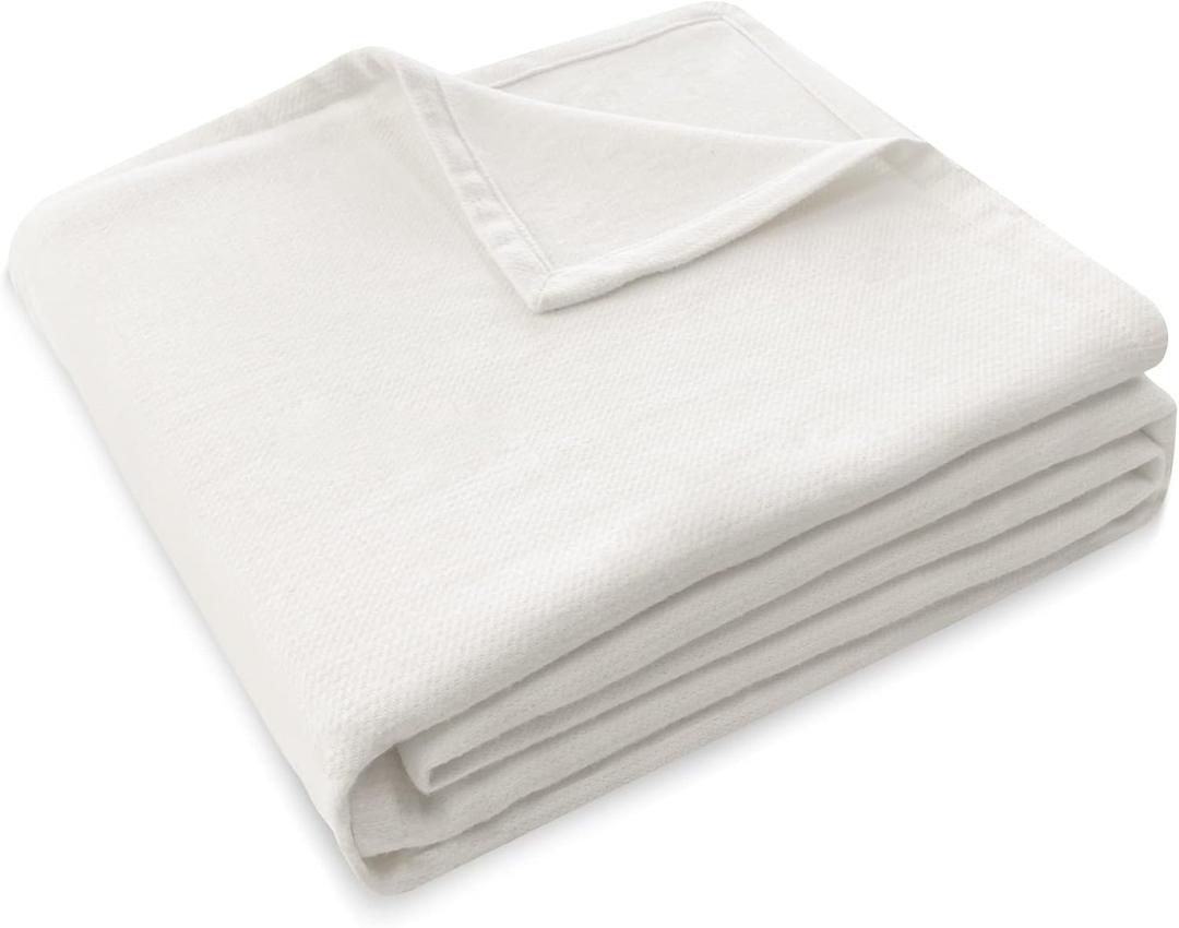 Style Quarters Cashmere Bed Blankets Twin Size White 10% Cashmere 90% Cotton Warm Luxury Plush Cozy Soft Comfy Lightweight Twin Blanket for Bed,Sofa,Couch,Travel,Camping All Season (60x90 Inches)