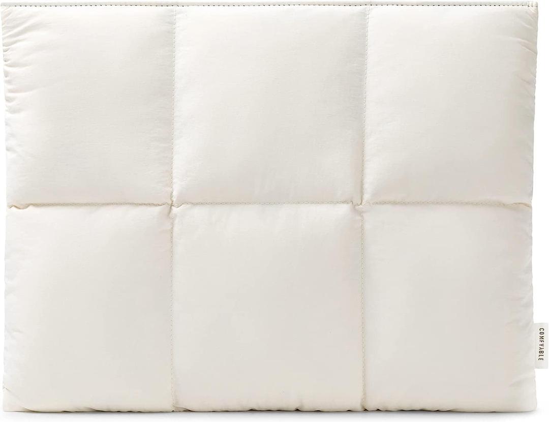 Comfyable Puffy Laptop Sleeve 13 Inch 14 Inch, Quilted Puffer Laptop Carrying Case, Pillow Case Compatible with MacBook Air M4 2025 M3 M2 M1, MacBook Pro M5 M4 Pro/Max, Rice | Puffy, Quilted Puffer, Pillow Case, Rice