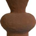 5.5IN Small Rustic Ceramic Flower Vase Home Decor, Vintage Stoneware Clay Pottery Terracotta Textured for Modern Farmhouse, Living Room, Office Desk Table Shelf for centerpieces (Brown)