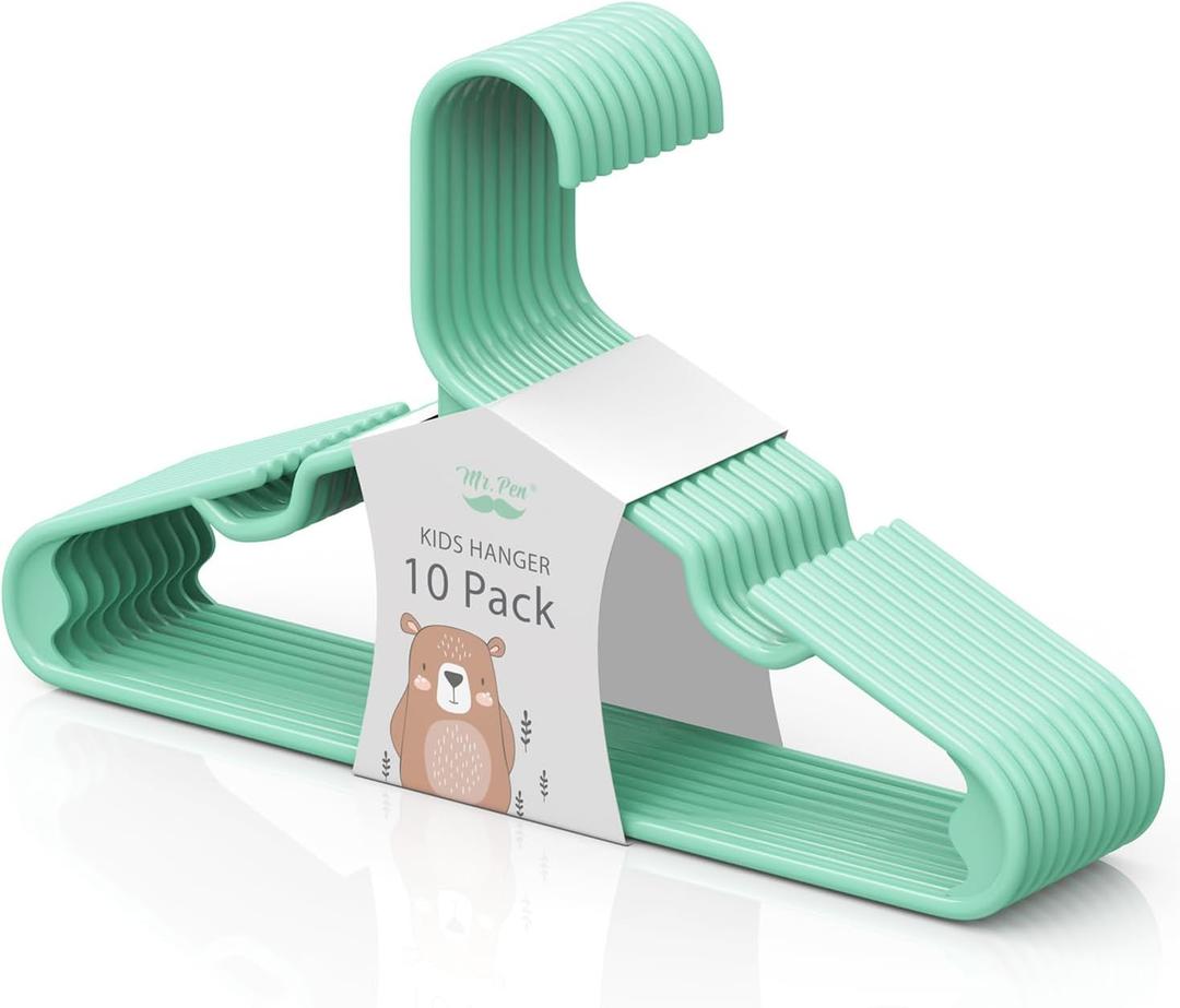 Mr. Pen Kids Plastic Hangers, 10 Pack - Green Baby & Toddler Hangers Mr. Pen Kids Plastic Hangers, 10 Pack - Green Baby & Toddler Hangers