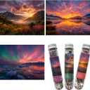 Small Jigsaw Puzzles for Adults Challenging Puzzle Small Puzzles Mini Jigsaw Puzzles 150 Pieces Micro Tiny Puzzle Mountains Lakes Sunset Sunrise Puzzles Travel Puzzle 6 x 4 Inch 3 Packs