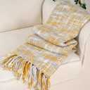 BATTILO HOME Yellow Throw Blanket for Couch Bed, Mustard Gold Blanket for Spring Summer, Multicolor Throw Blanket for Home Decor, 50"x60"