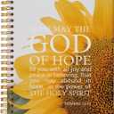 Christian Sunflower Notebook Journal, Bible Journaling Notebook, Gratitude Prayer Journal Notebook, Inspirational Christian Gifts for Women, Romans 15:13, Spiral Bound 5.5x8.3