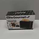 Elite Gourmet ECT1027B Cool Touch Toaster with 6 Temperature Settings & Extra Wide 1.25" Slots for Bagels, Waffles, Specialty Breads, Puff Pastry, Snacks, ETL Certified, 2 Slices, Black