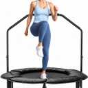 Juturna 40" Foldable Mini Trampoline, Rebounder Trampoline for Adults, 450lbs Capacity with Bungees, Adjustable Handle, Stable & Quiet, Fitness Trampoline for Kids