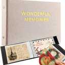 Spiareal Wonderful Memories Card Organizer Set Greeting Card Holder 6 x 8 Inches 100 Pages Stamping Binder Album Display Organization Storage for Memory Greeting Photo Gift, 7.09 x 10.24 inches