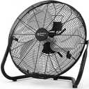Comfort Zone 18-Inch High-Velocity Industrial Floor Fan, Heavy-Duty 3-Speed Metal Shop Fan with 180 Adjustable Tilt & Carry Handle, Quiet Vibration-Free Cooling for Garage, Workshop, & Home