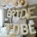 40 Inch Beige BRIDE TO BE Foil Balloons, Gaint Cream Bride Balloon Bachelorette Party Decorations, Large Ivory BRIDE TO BE Mylar Balloon Letter Banner for Engagement Bridal Shower Sign Hen Party Decor