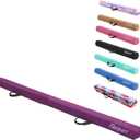 FBSPORT 8ft Balance Beam: Folding Floor Gymnastics Equipment for Kids Adults,Non Slip Rubber Base, Gymnastics Beam for Training, Practice, Physical Therapy and Professional Home Training (Purple)