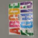 24 Sheets Letter Stickers Bulletin Board Letters Large 4 Inch Vinyl Alphabet Stickers Big ABC Numbers Peel and Stick for Poster Board Classroom Mailbox Crafts Window Door Decoration (Colorful)