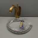 GGStudy Bathroom Faucet Antique Brass Swan Single Handle One Hole Bathroom Vanity Faucet Basin Tap Deck Mount Lavatory (Short)