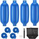 Affordura Boat Fender 4 Pack Boat Bumpers Fenders with 4 Ropes, Boat Bumpers for Pontoon Boat Fenders Inflatable