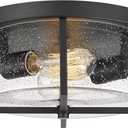 Flush Mount Ceiling Light, Kitchen Island Metal Ceiling Light Fixtures, Farmhouse Close to Ceiling Light, Bedroom Flush Mount Light for Hallway, Kitchen, Entryway and Foyer (Black, 5.5" H)