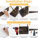 IBosins Wall Mounted Coat Rack with 10 Decorative Hooks, 34'' Long, Old Wood Color Coat Hanger, Rustic Coat Hooks Rail for Entryway Living Room Coat Scarf Bag Towel Hat