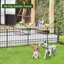 FOREHOGAR Metal Garden Fence 28in (H) x 11.7ft (L), 5 Panels + 6 Stakes Rustproof Border Fence Animal Barrier for Dog, No Dig Garden Fencing for Yard Flower Bed Patio Outdoor, CTW2828 Black