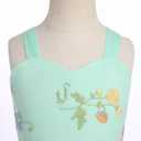 Flower Girl Dress Princess Sleeveless Floral Embroidered Kids Summer Wedding Pageant Birthday Tutu Tulle Dress (3-4T, Green)