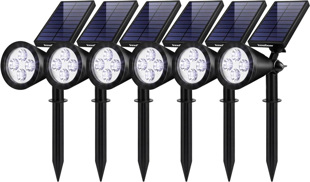 InnoGear Solar Lights for Outside, Solar Lights Outdoor Waterproof Solar Garden Yard Spot Lights Spotlight Pathway Landscape Lighting Wall Light Auto On/Off, Pack of 6 (Cool White)