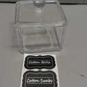 4 Pack Swabs Dispenser Holder, 15 Oz Clear Acrylic Canister Set, Modern Square Bathroom Vanity Countertop Storage Organizer for Cotton Ball, Cotton Swab, Cottons Rounds, Bath Salts