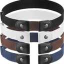 4 PCS No Buckle Stretch Belts for Men and Women Adjustable Buckle Free Elastic Kids Belt for Aldult Toddler boys Girls, Size 30